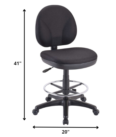 Black Fabric Chair By Homeroots - 372430 | Office Chairs | Modishstore - 2