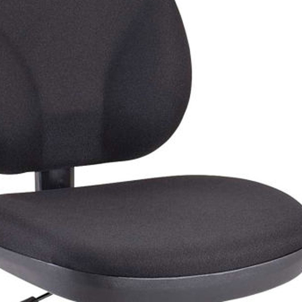 Black Fabric Chair By Homeroots - 372430 | Office Chairs | Modishstore - 3