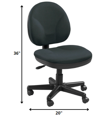 Ebony Fabric Chair By Homeroots | Office Chairs | Modishstore - 2