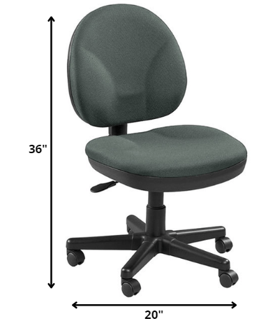 Ebony Fabric Chair By Homeroots | Office Chairs | Modishstore - 7