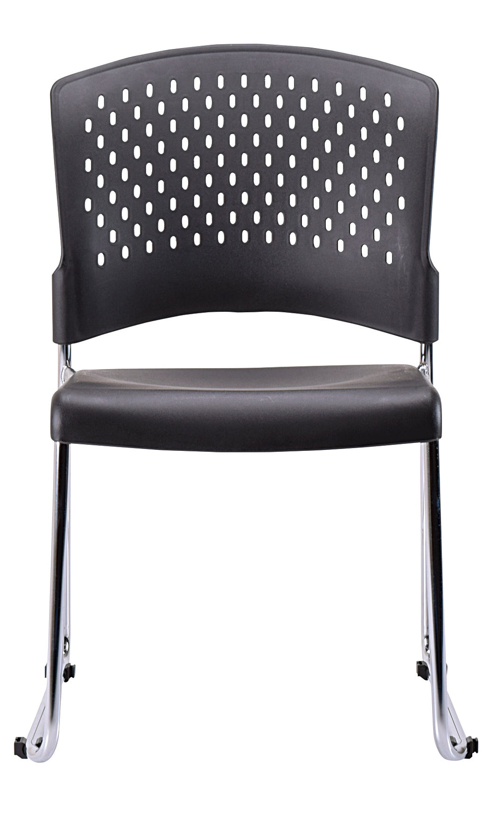 Set of 4 Black Professional Plastic Guest Chairs By Homeroots | Office Chairs | Modishstore - 3