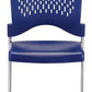 Set of 4 Navy Professional Plastic Guest Chairs By Homeroots | Office Chairs | Modishstore