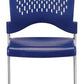 Set of 4 Navy Professional Plastic Guest Chairs By Homeroots | Office Chairs | Modishstore - 3