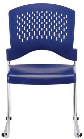 Set of 4 Navy Professional Plastic Guest Chairs By Homeroots | Office Chairs | Modishstore - 3
