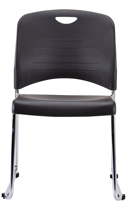 Professional Grade Set of 4 Black Plastic Guest Chairs By Homeroots | Office Chairs | Modishstore