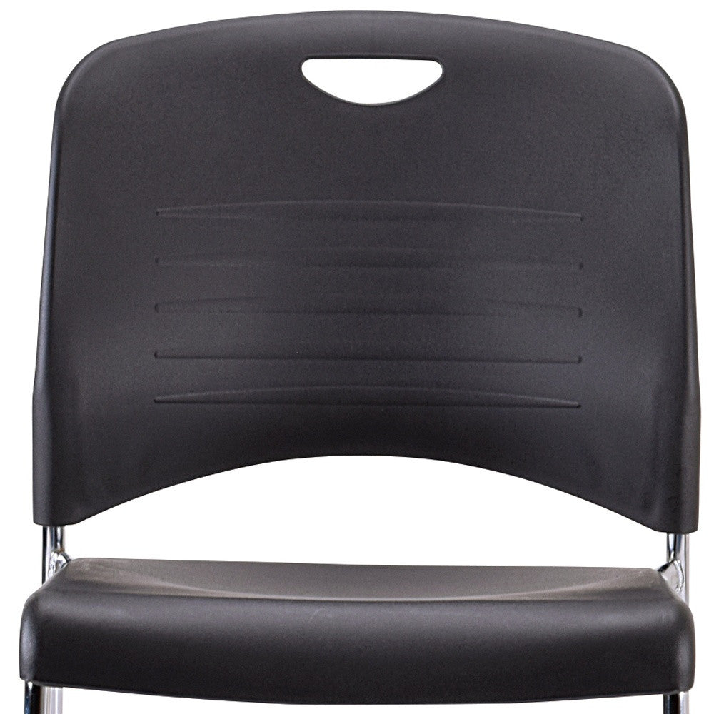 Professional Grade Set of 4 Black Plastic Guest Chairs By Homeroots | Office Chairs | Modishstore - 4