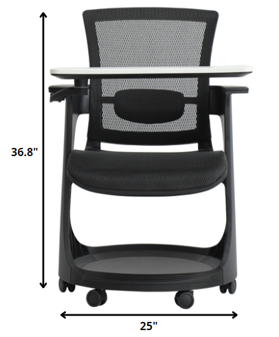 Black Mesh Seat and Back Chair By Homeroots | Office Chairs | Modishstore - 2