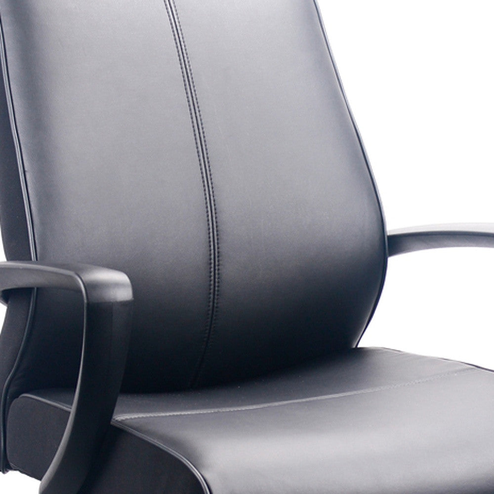 Black Leather Chair By Homeroots - 372456 | Office Chairs | Modishstore - 5