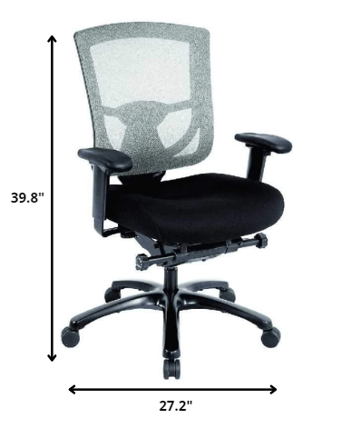 Grey Mesh / Fabric Chair By Homeroots | Office Chairs | Modishstore - 7