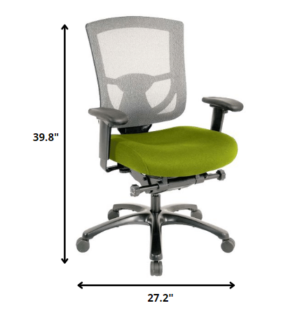 Grey Mesh / Fabric Chair By Homeroots | Office Chairs | Modishstore - 12