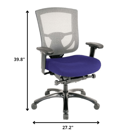 Grey Mesh / Fabric Chair By Homeroots | Office Chairs | Modishstore - 17