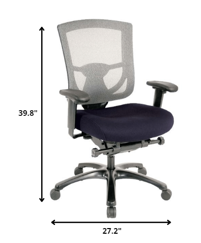 Grey Mesh / Fabric Chair By Homeroots | Office Chairs | Modishstore - 22