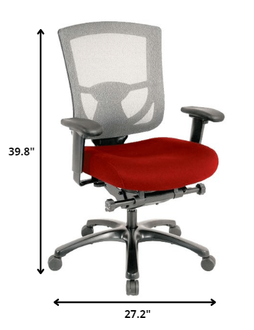 Grey Mesh / Fabric Chair By Homeroots | Office Chairs | Modishstore - 27