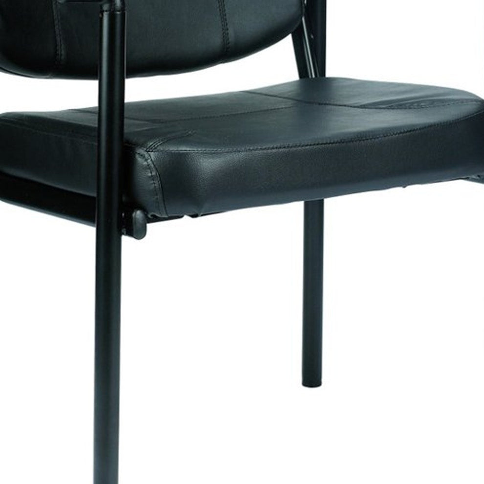 Black Vinyl Guest Chair By Homeroots | Office Chairs | Modishstore - 5