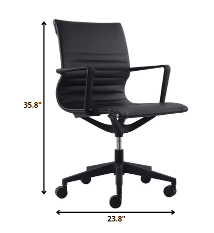 Black Vinyl Fle Tilt Chair By Homeroots | Office Chairs | Modishstore - 2