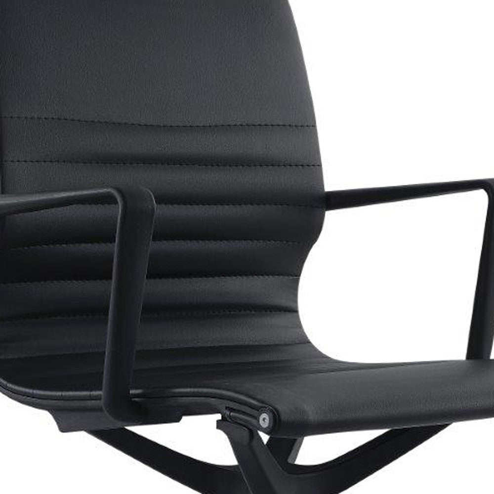Black Vinyl Fle Tilt Chair By Homeroots | Office Chairs | Modishstore - 3