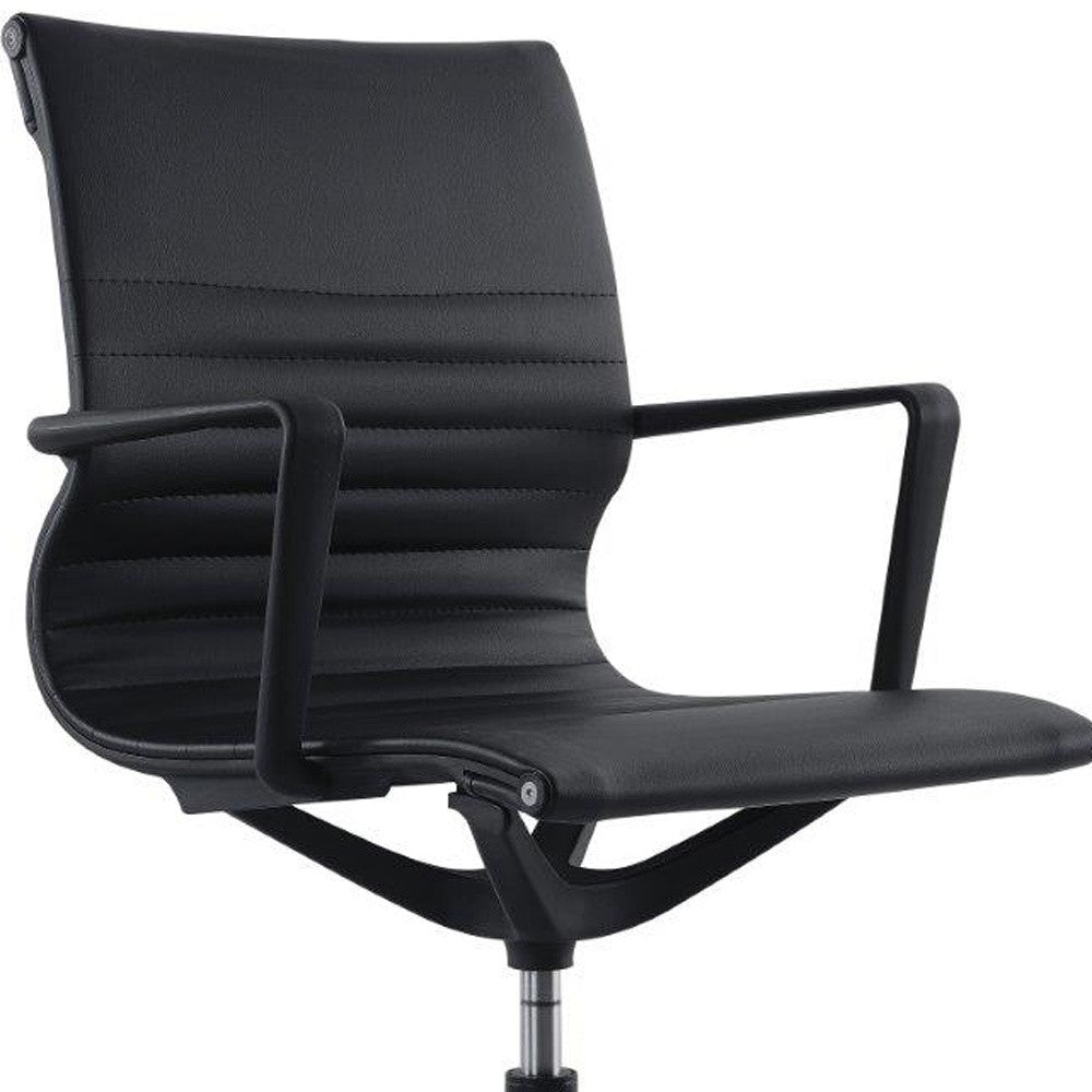Black Vinyl Fle Tilt Chair By Homeroots | Office Chairs | Modishstore - 4