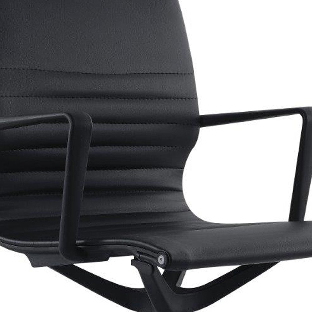 Black Vinyl Fle Tilt Chair By Homeroots | Office Chairs | Modishstore - 5