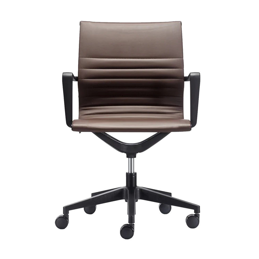 Black Vinyl Fle Tilt Chair By Homeroots | Office Chairs | Modishstore - 7
