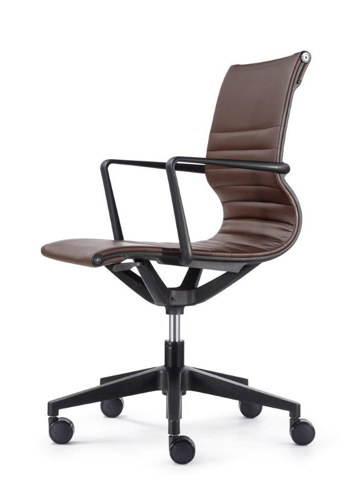 Black Vinyl Fle Tilt Chair By Homeroots | Office Chairs | Modishstore - 9