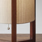 Walnut Wood Finish Cylindrical Linen Shade Table Lamp By Homeroots | Table Lamps | Modishstore - 2