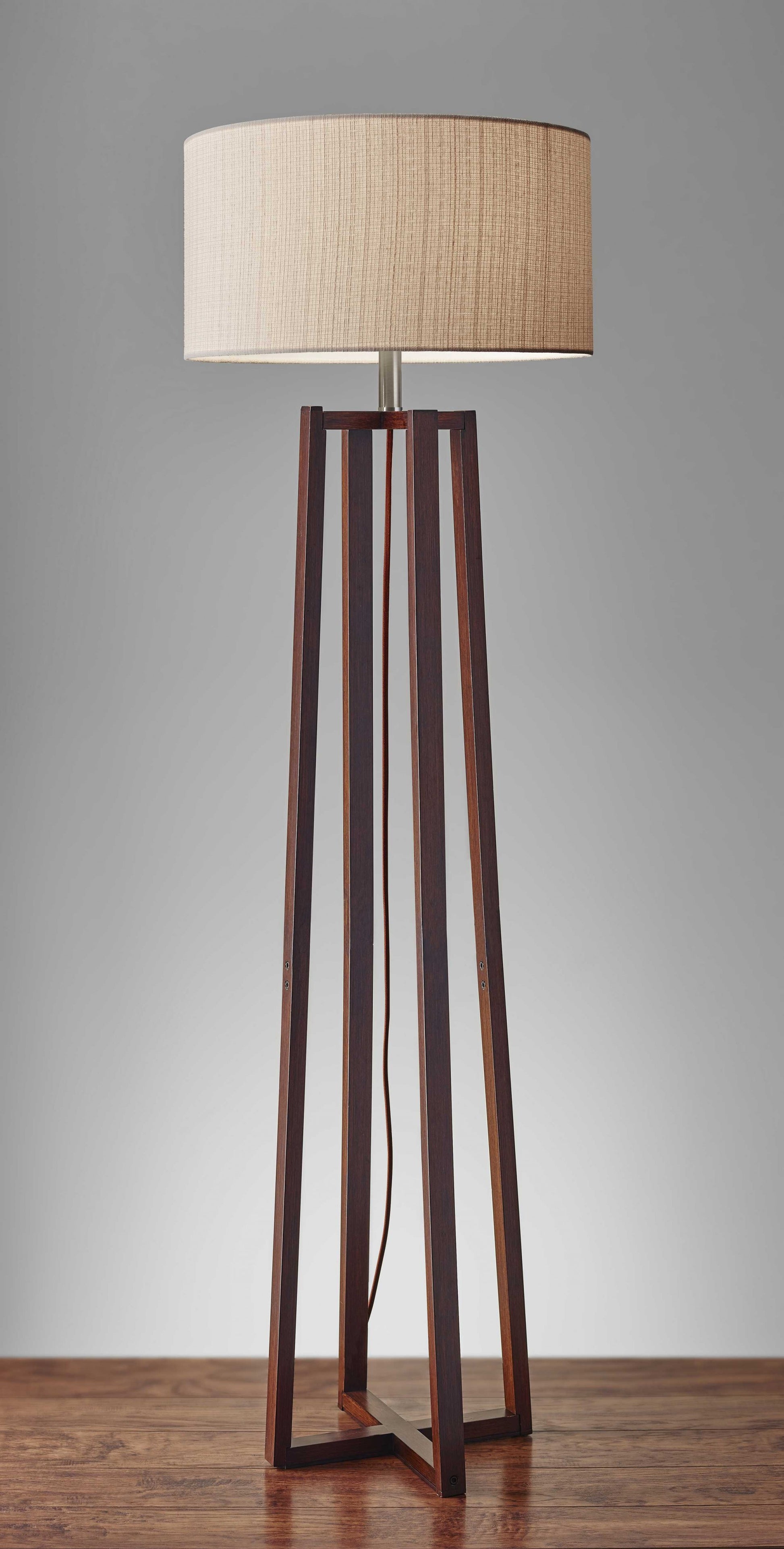Modern Walnut Birch Wood Floor Lamp By Homeroots | Floor Lamps | Modishstore - 2