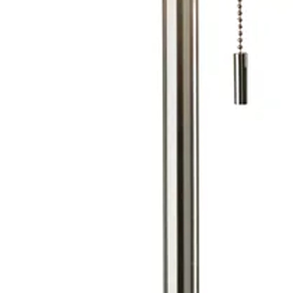 Floor Lamp Brushed Steel Metal Teardrop Base By Homeroots | Floor Lamps | Modishstore - 2