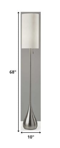 Floor Lamp Brushed Steel Metal Teardrop Base By Homeroots | Floor Lamps | Modishstore