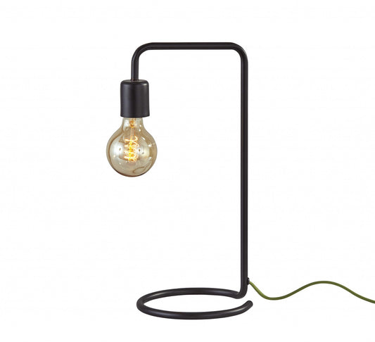 Industrial Matte Black Finish Metal Desk Lamp with Vintage Edison Bulb By Homeroots | Desk Lamps | Modishstore
