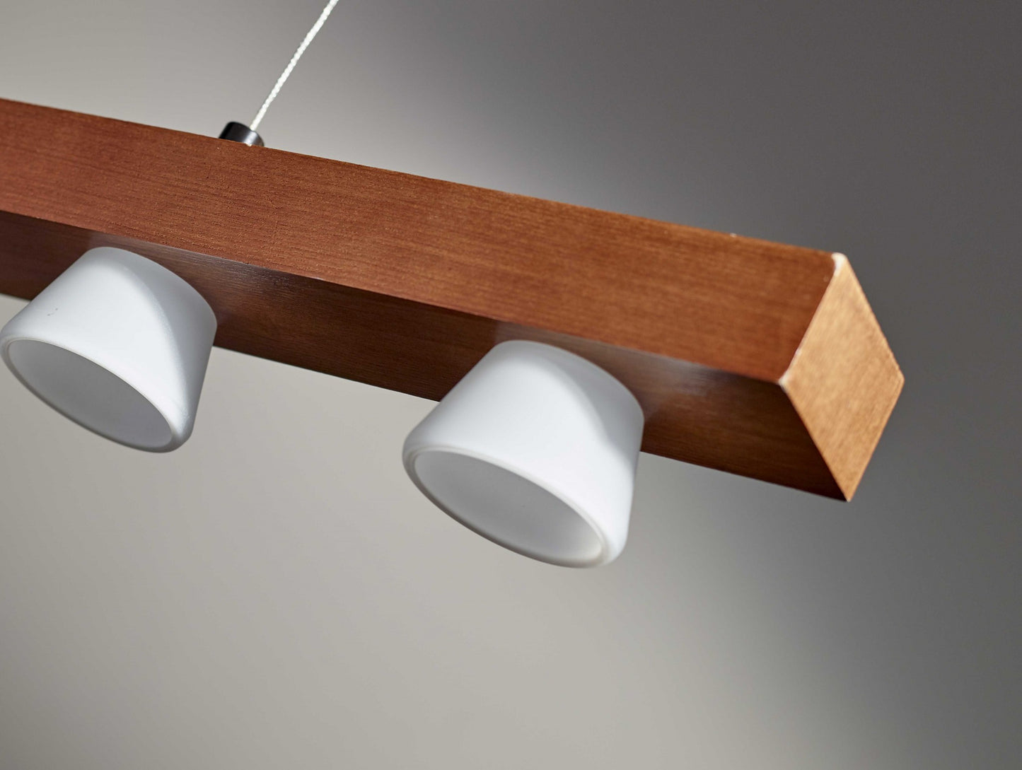 Walnut Wood LED Light Adjustable Pendant By Homeroots - 372516