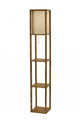 Floor Lamp with Natural Wood Finish Storage Shelves | Floor Lamps | Modishstore