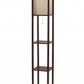 Floor Lamp with Natural Wood Finish Storage Shelves | Floor Lamps | Modishstore - 3