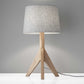 Natural Wood Tripod Base with Grey Felt Tapered Drum Shade Table Lamp By Homeroots | Table Lamps | Modishstore