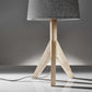 Natural Wood Tripod Base with Grey Felt Tapered Drum Shade Table Lamp By Homeroots | Table Lamps | Modishstore - 3