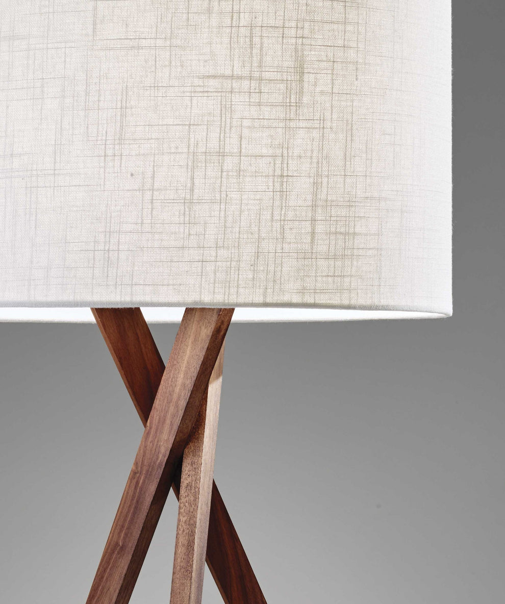 Tripod Leg Walnut Wood Table Lamp By Homeroots | Table Lamps | Modishstore - 3