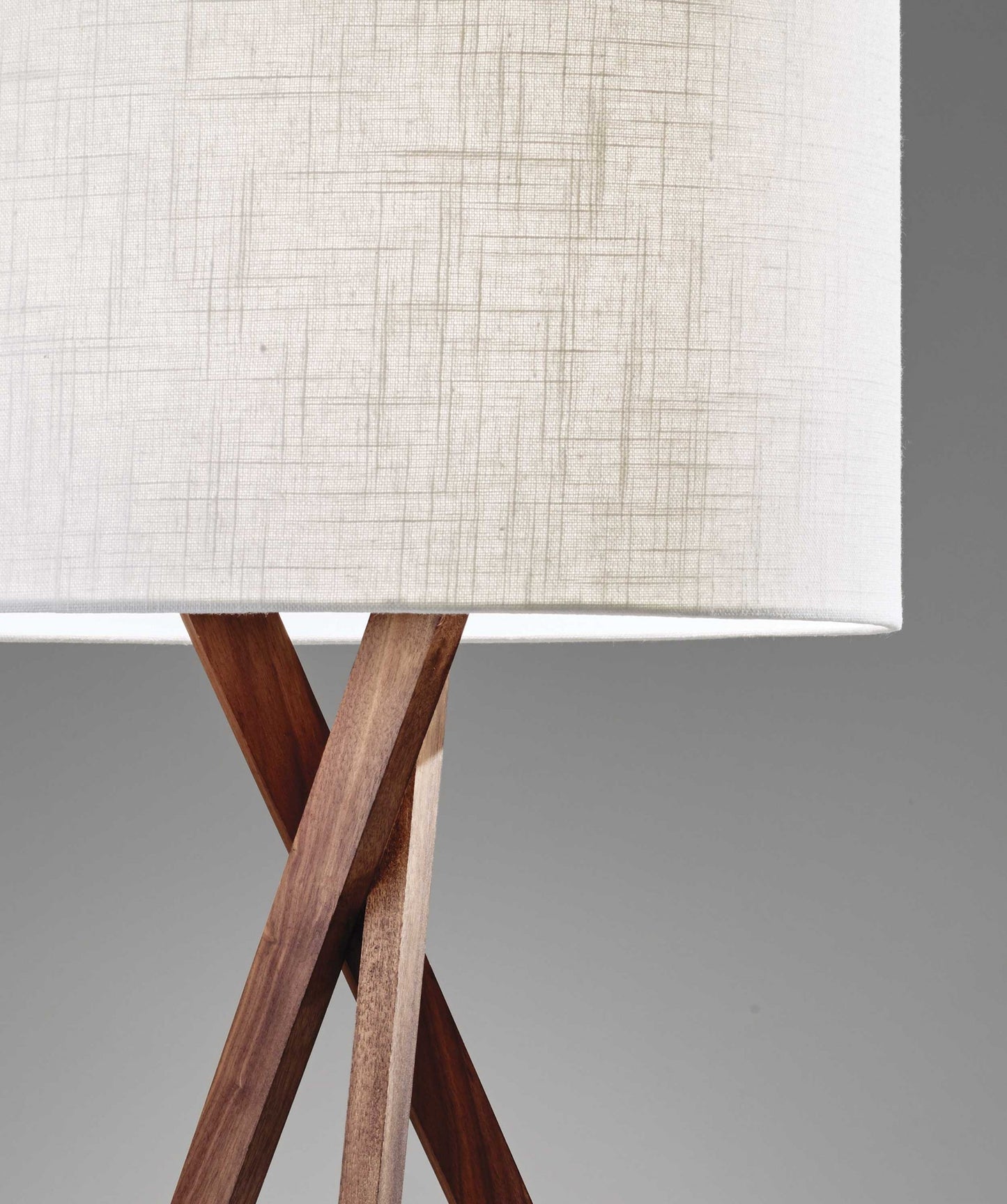 Floor Lamp with Walnut Wood Tripod Leg By Homeroots | Floor Lamps | Modishstore - 2