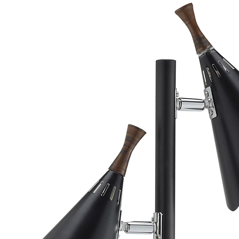 Three Light Floor Lamp in Matte Black Metal By Homeroots | Floor Lamps | Modishstore - 5