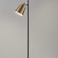 Black Metal Floor Lamp with Adjustable Antique Brass Shades By Homeroots | Floor Lamps | Modishstore