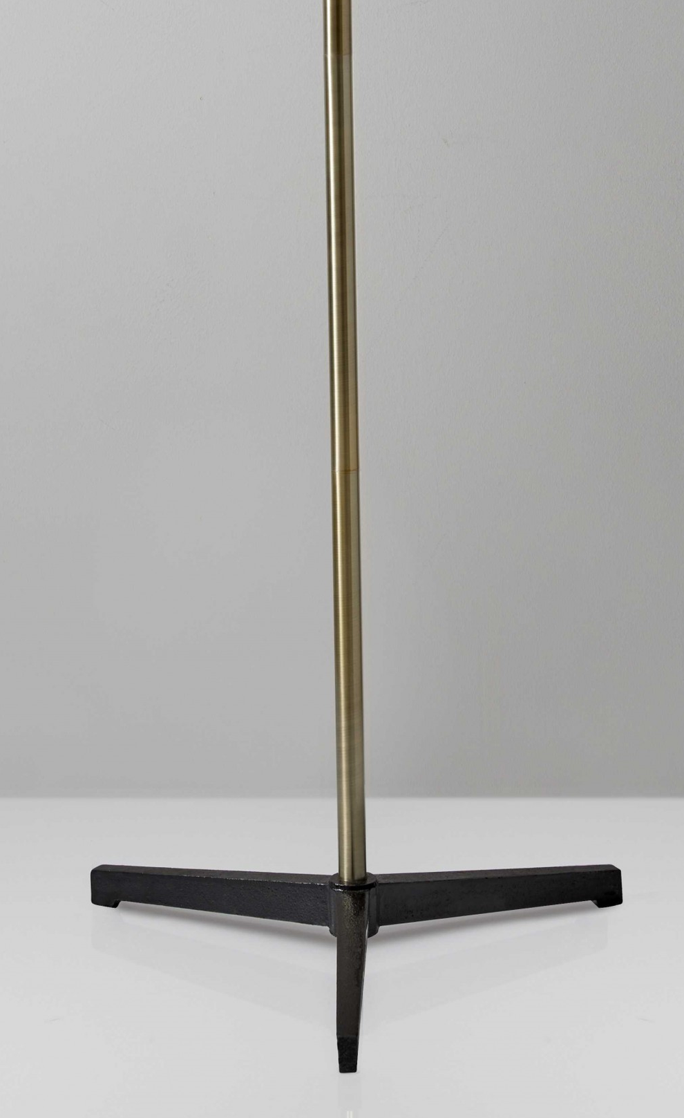Three Arm Adjustable Floor Lamp in Brass Metal with Grey Black and White Shades By Homeroots | Floor Lamps | Modishstore - 4