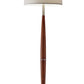 Elliptical Shape Walnut Wood Finish Floor Lamp with Satin Steel Accents and White Fabric Drum Shade By Homeroots | Floor Lamps | Modishstore