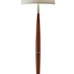 Elliptical Shape Walnut Wood Finish Floor Lamp with Satin Steel Accents and White Fabric Drum Shade By Homeroots | Floor Lamps | Modishstore - 2