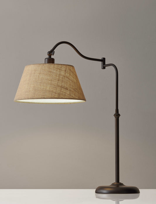 Dark Bronze Metal Swing Arm Adjustable Table Lamp By Homeroots | Table Lamps | Modishstore