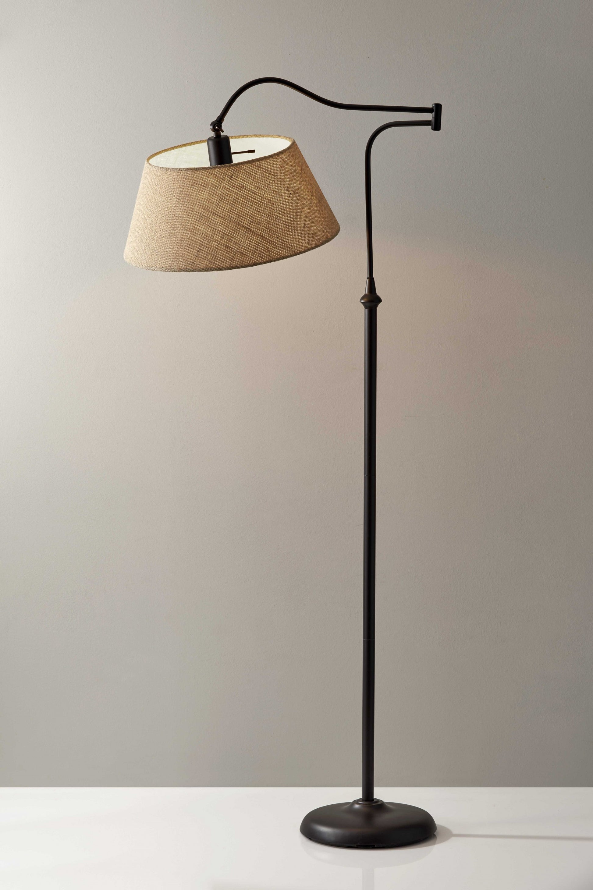 Dark Bronze Metal Floor Lamp with Adjustable Swing Arm By Homeroots | Floor Lamps | Modishstore - 3