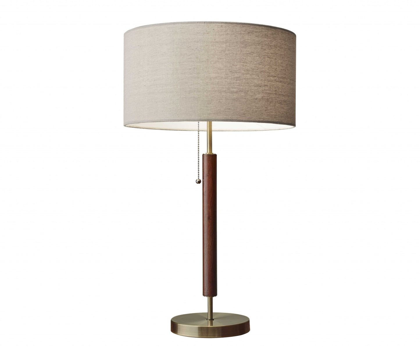 Antique Brass Metal and Walnut Wood Table Lamp By Homeroots | Table Lamps | Modishstore