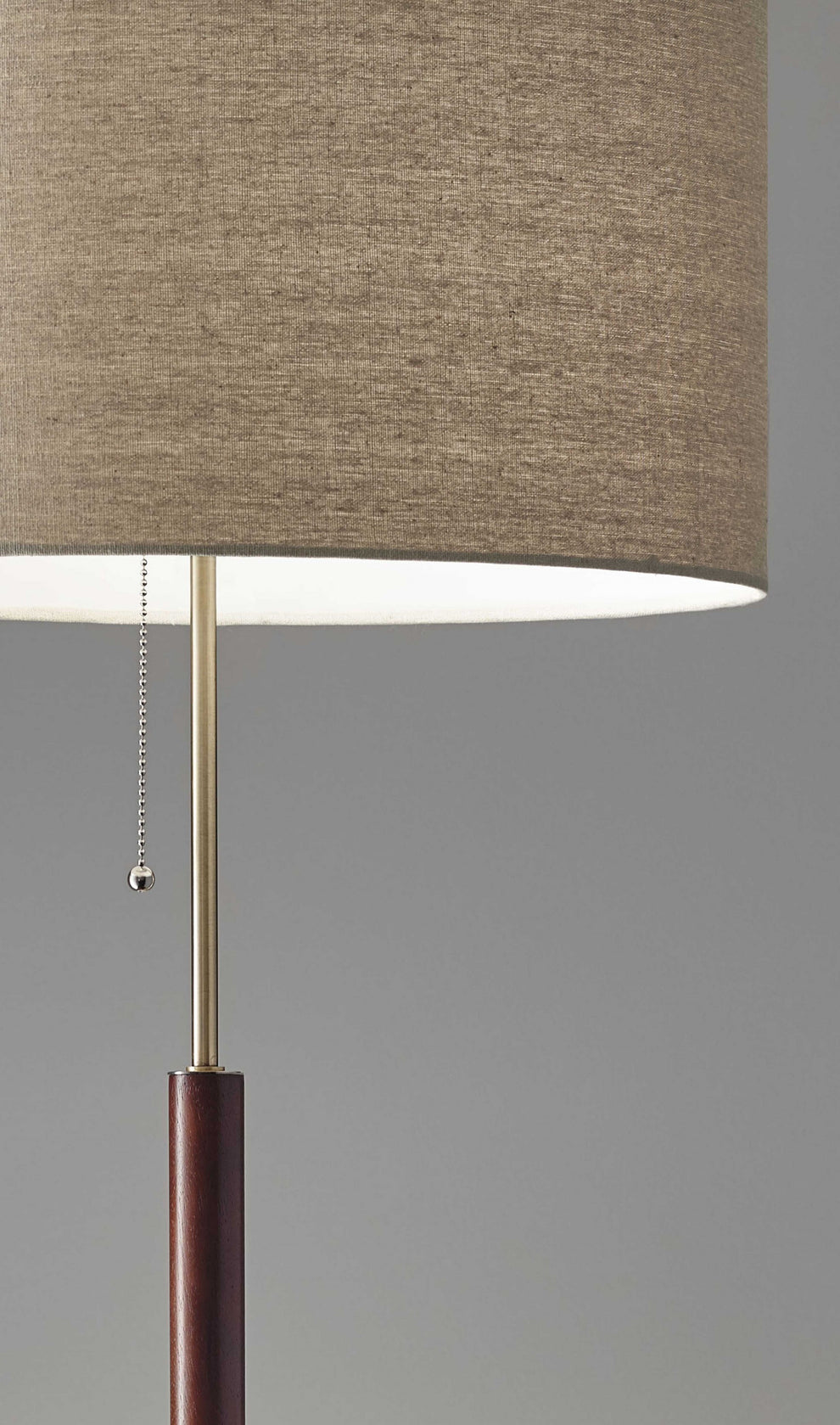Mid-Century Modern Floor Lamp with Antique Brass and Walnut Wood Accents By Homeroots | Floor Lamps | Modishstore - 2