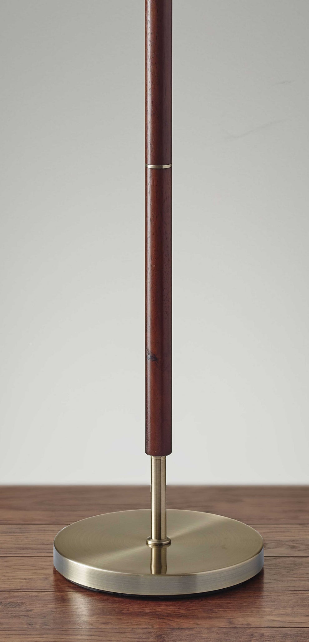 Mid-Century Modern Floor Lamp with Antique Brass and Walnut Wood Accents By Homeroots | Floor Lamps | Modishstore - 3