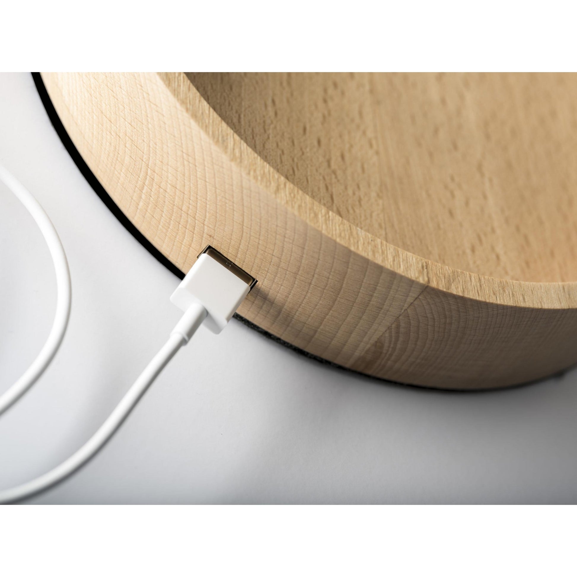 Antique Brass And Black Metal Desk Lamp With USB Charging Station Wood Base By Homeroots | Desk Lamps | Modishstore - 3