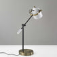 White Metal Adjustable Arm and Shade USB Port Desk Lamp By Homeroots | Desk Lamps | Modishstore - 2