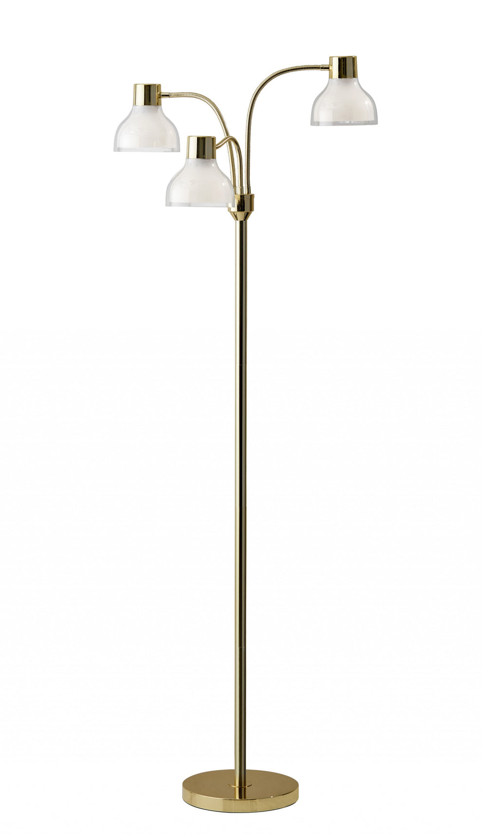 Adjustable Three Light Floor Lamp in Black Nickel Finish With Frosted Inner Shades | Floor Lamps | Modishstore - 3