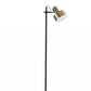 Retro Floor Lamp with Matte Black Pole and Adjustable Jumbo Antique Brass Metal Shade By Homeroots | Floor Lamps | Modishstore